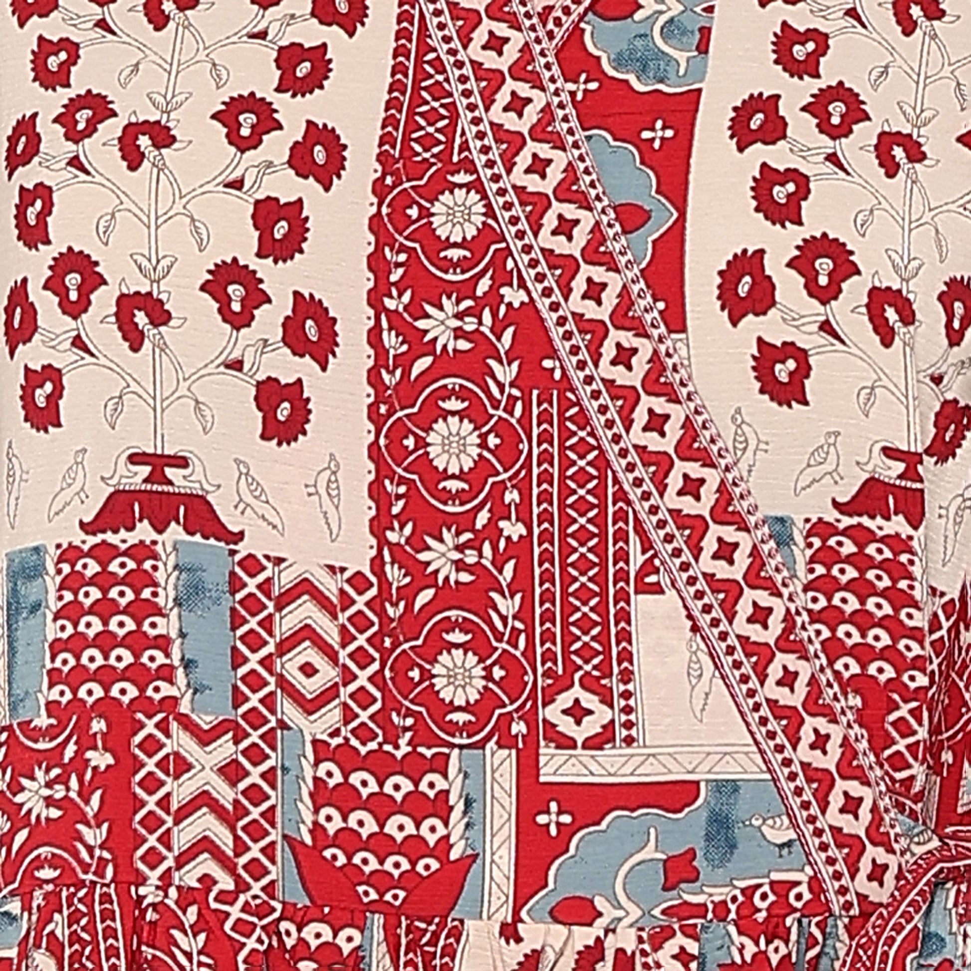 Printed V-Neck Tiered Dress