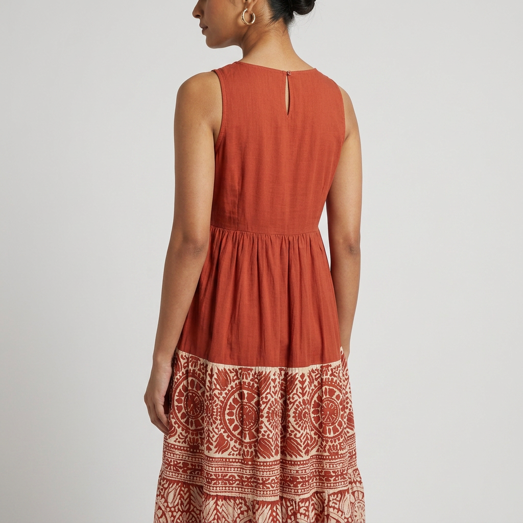 Embroidered Tiered Dress