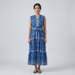 Printed V-Neck Tiered Dress