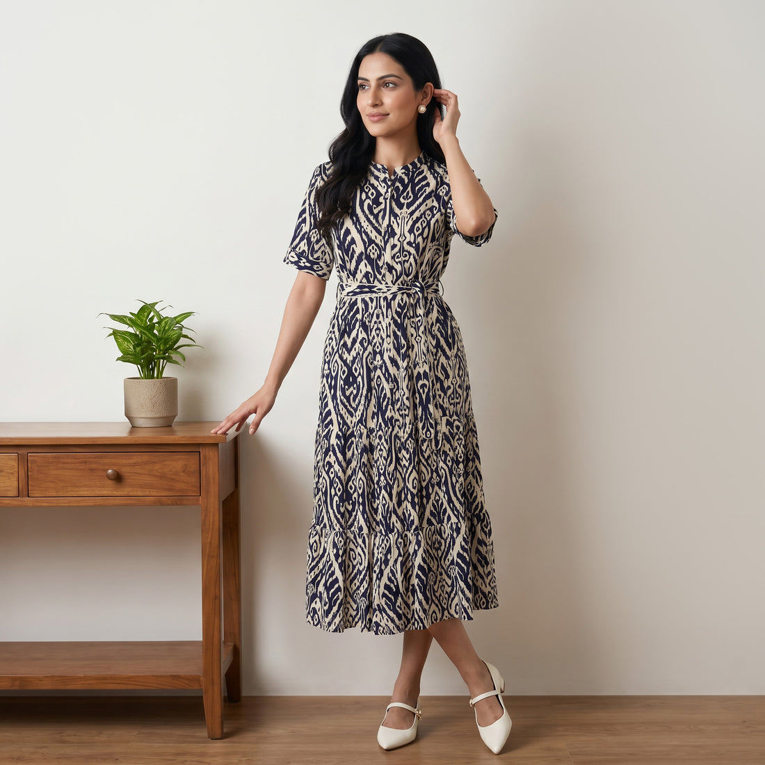 Printed Tiered Dress