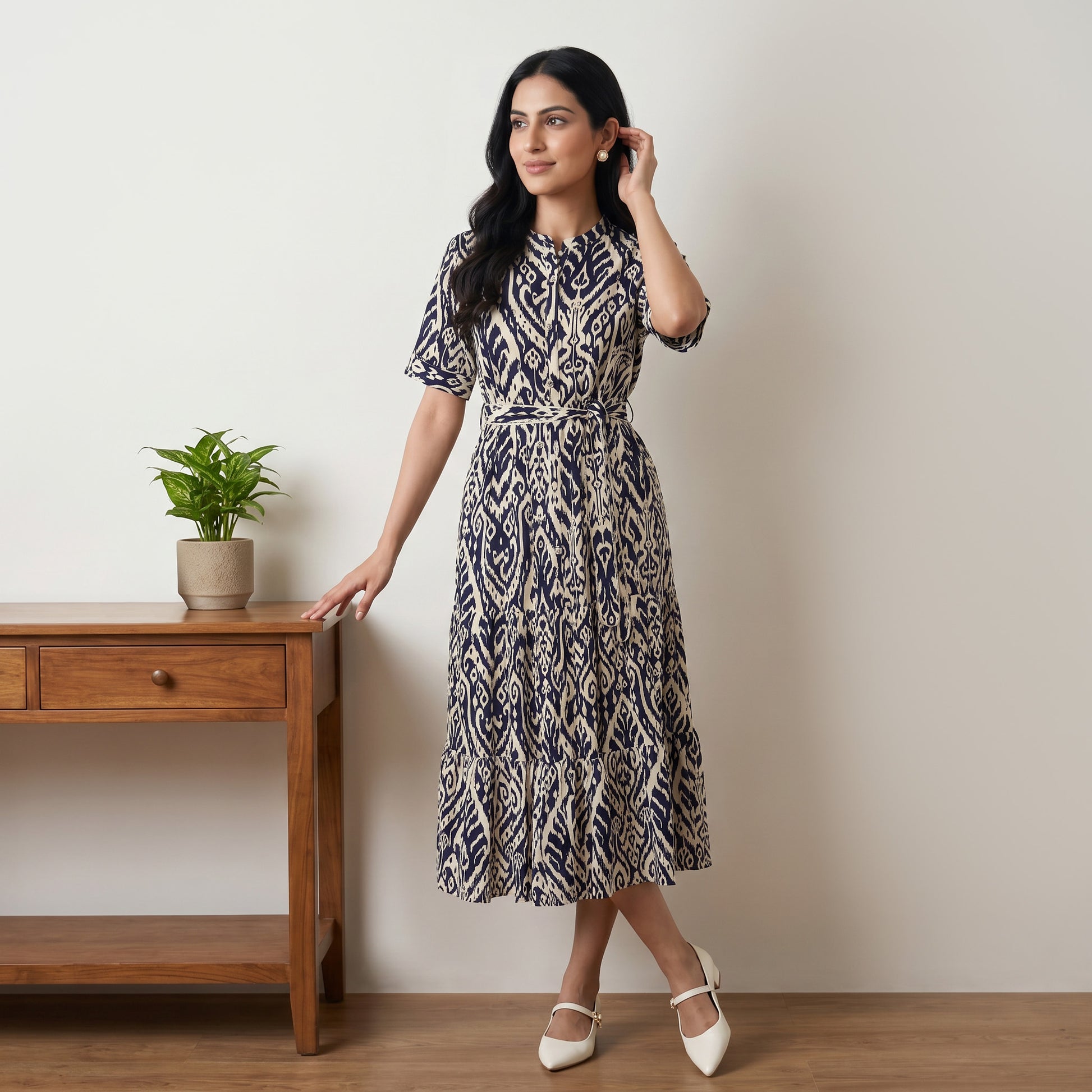 Printed Tiered Dress
