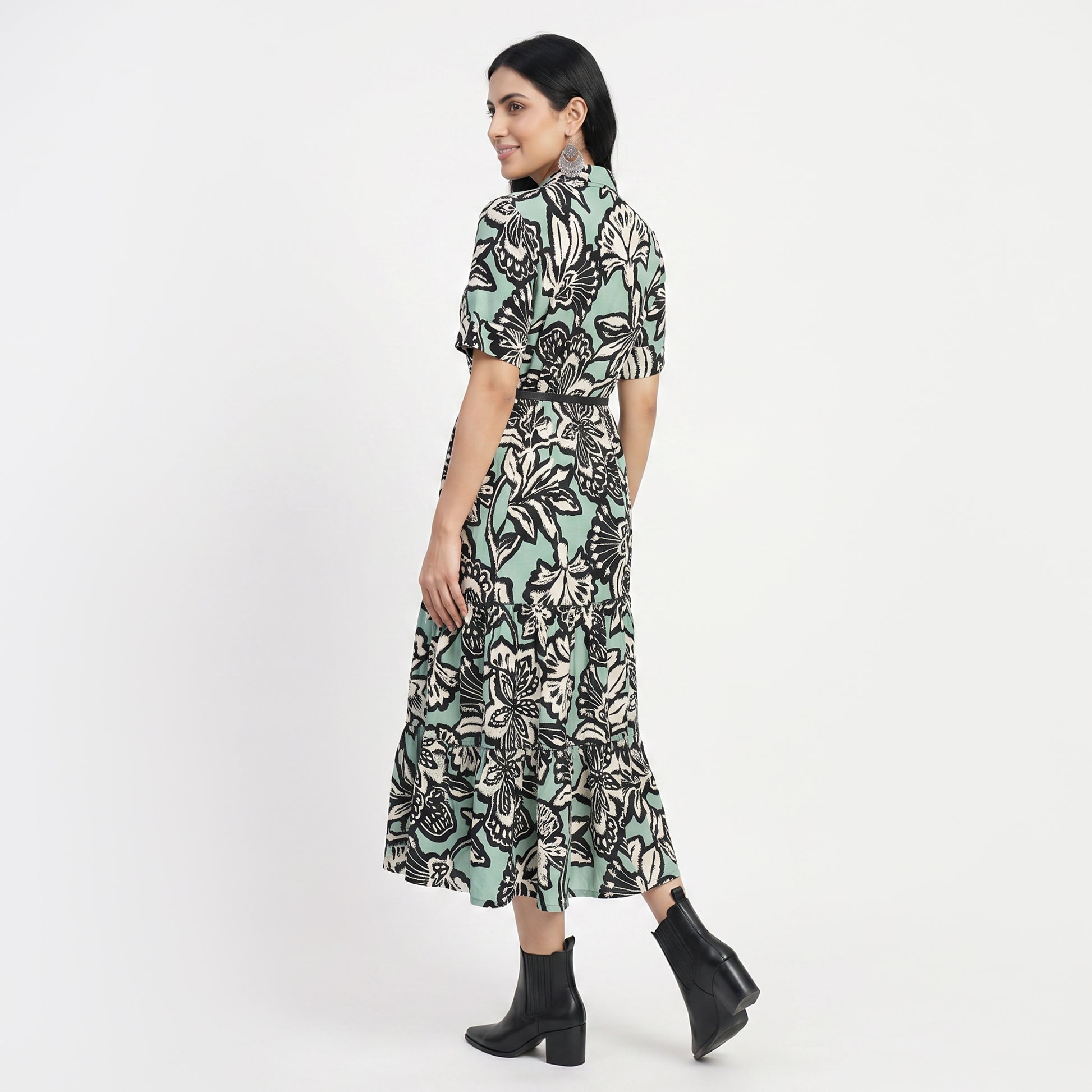 Printed Tiered Dress