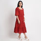 Cotton Solid Flared Dress