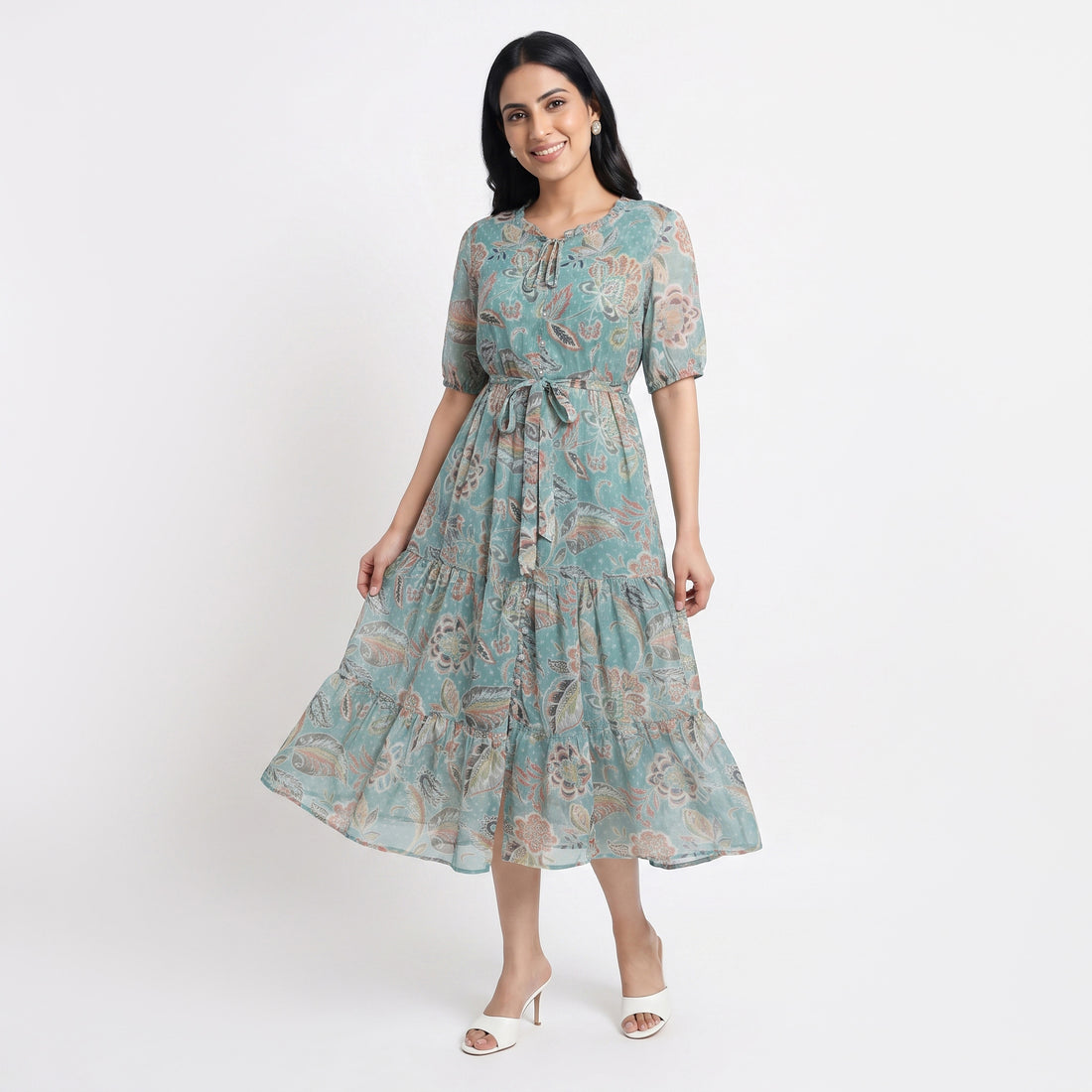 Printed Flared Dress