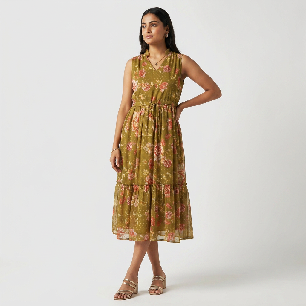 Flare Fit Printed Dress