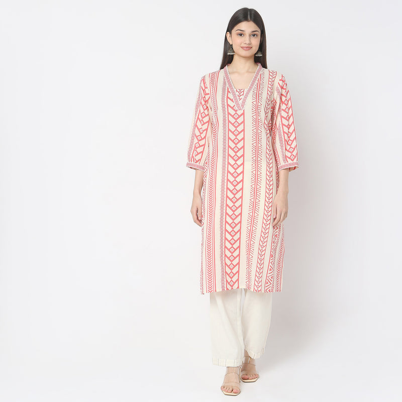 Straight Fit Printed Kurta