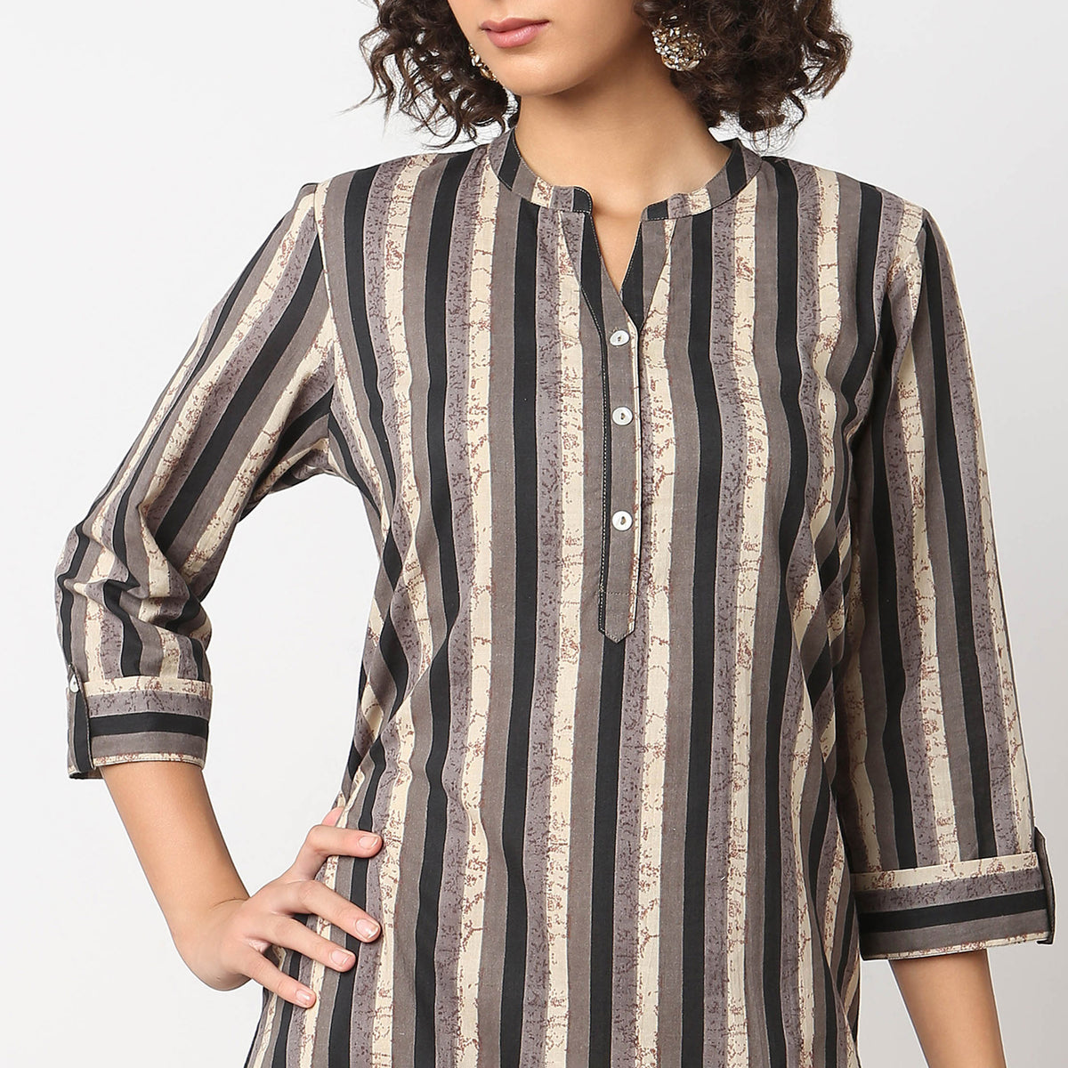 Regular Fit Striped Kurta