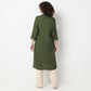 Straight Fit Solid Band Collar Kurta