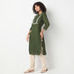 Straight Fit Solid Band Collar Kurta