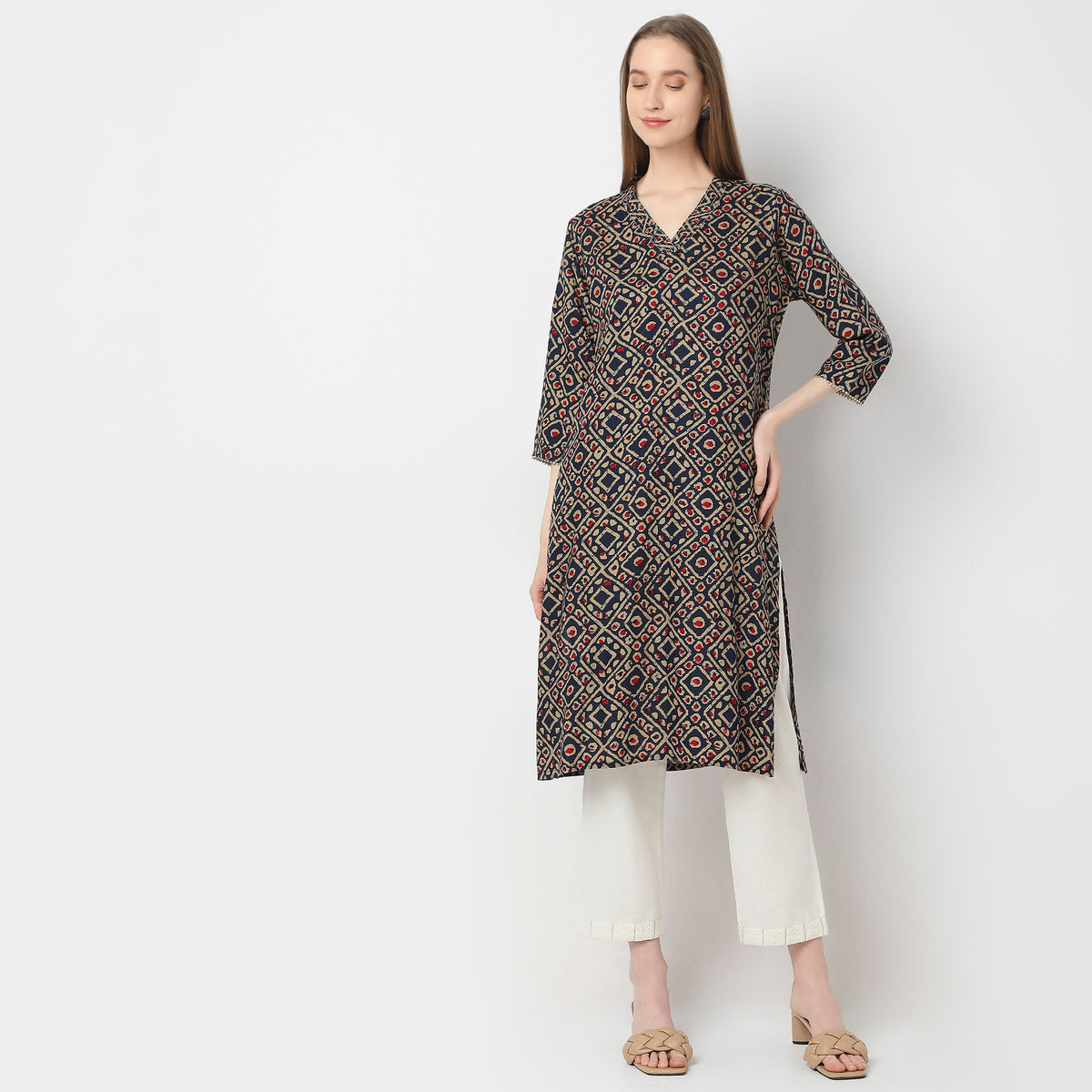 Straight Fit Printed Kurta