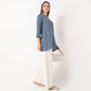 Straight Fit Printed Short Length Band Collar Short Kurta