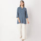 Straight Fit Printed Short Length Band Collar Short Kurta