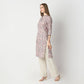 Straight Fit Floral Below Knee Kurta