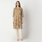 Straight Fit Floral Below Knee Kurta