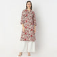 Straight Fit Floral Below Knee Kurta