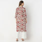 Straight Fit Floral Below Knee Kurta