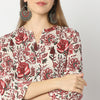 Straight Fit Floral Below Knee Kurta