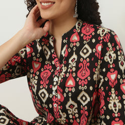 Half Placket Kurta-Cambric