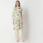 Straight Fit Floral Print Knee Length Kurta