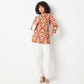 Straight Fit Printed Band Neck Kurta