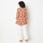 Straight Fit Printed Band Neck Kurta