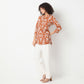 Straight Fit Printed Band Neck Kurta