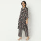 Regular Fit Printed Band Collar Below Knee Kurta