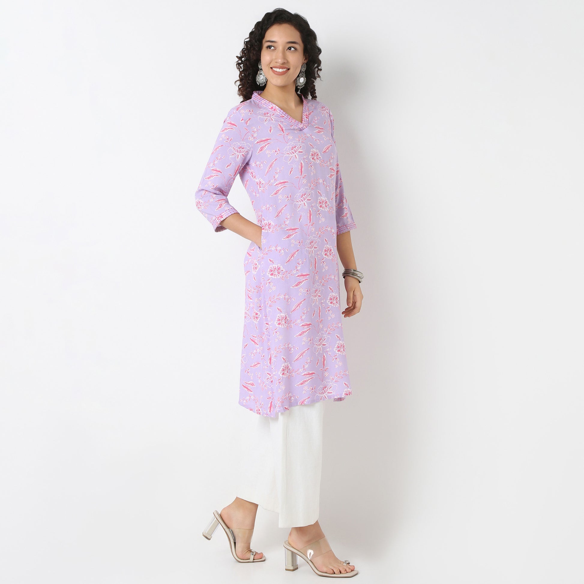 V-Neck Long Kurta