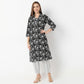 Regular Fit Printed V-Neck Kurta