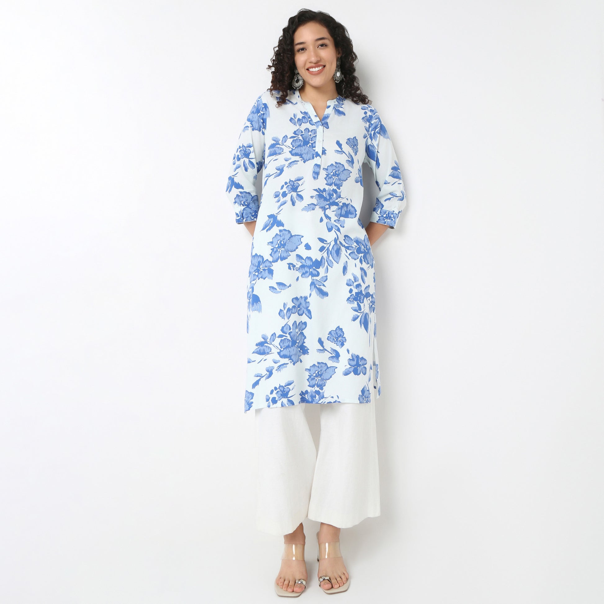 Half Placket Kurta-Rayon