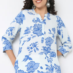 Half Placket Kurta-Rayon