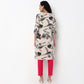 Printed V-Neck With Couching Straight Kurta
