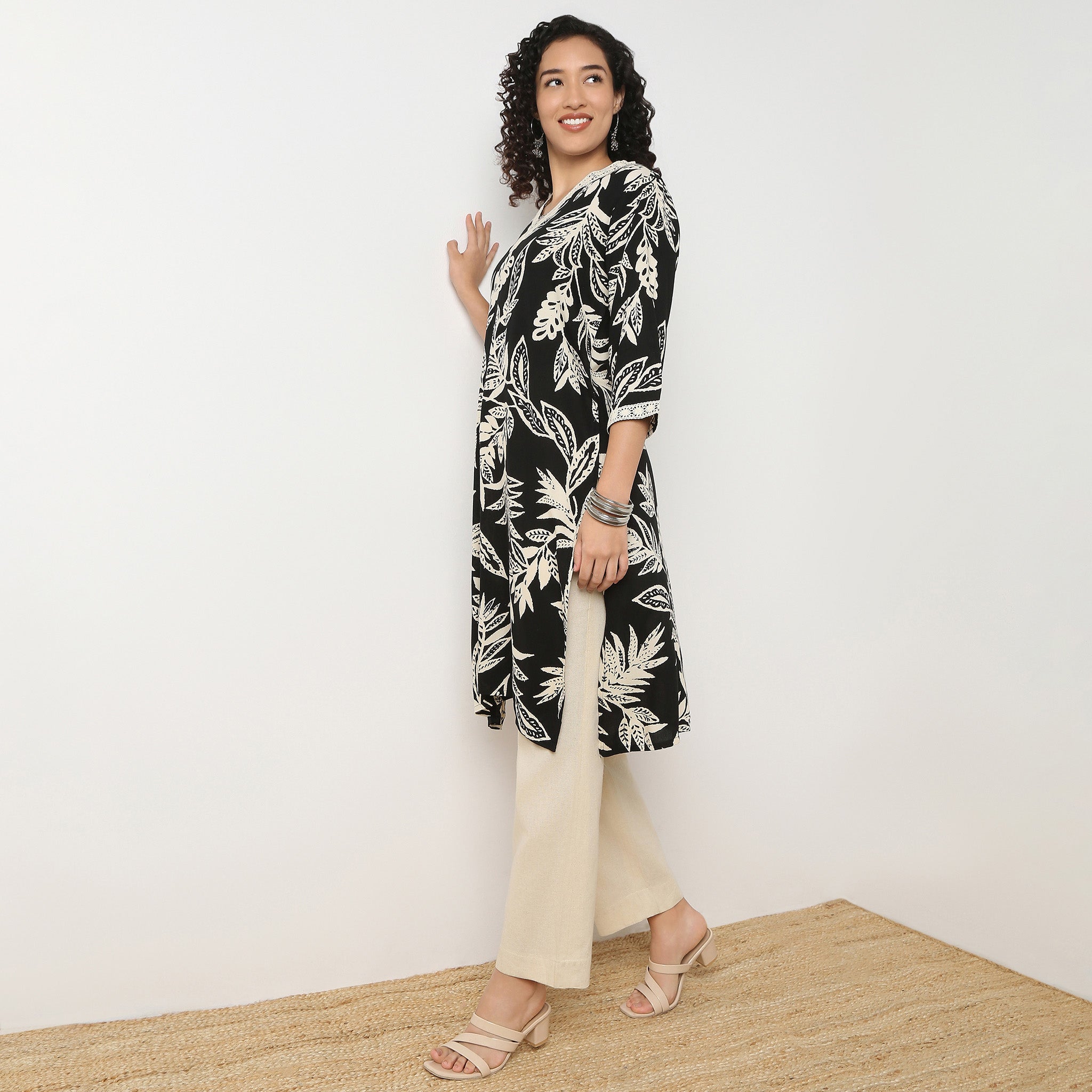 V-Neck With Gusset Long Kurta