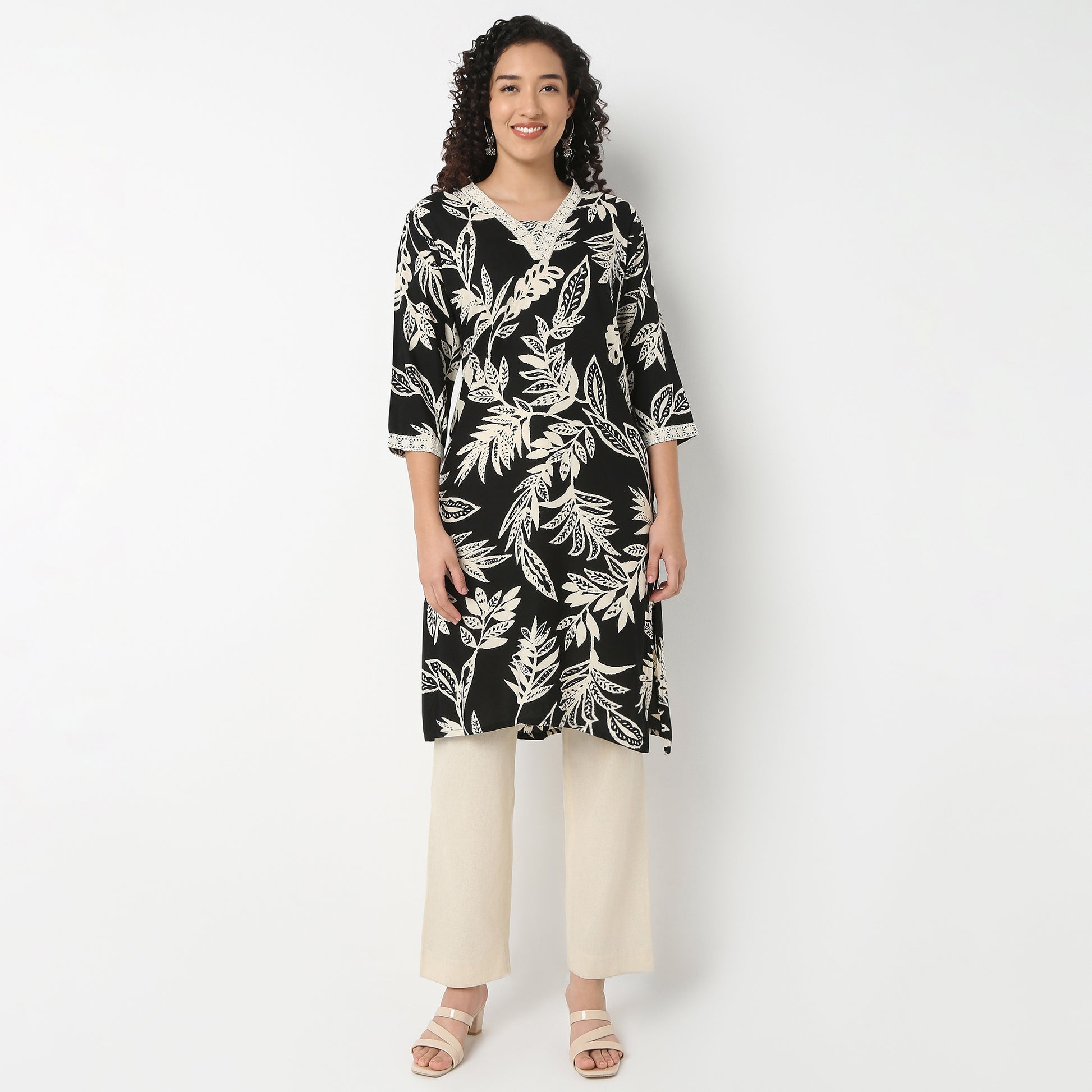 V-Neck With Gusset Long Kurta