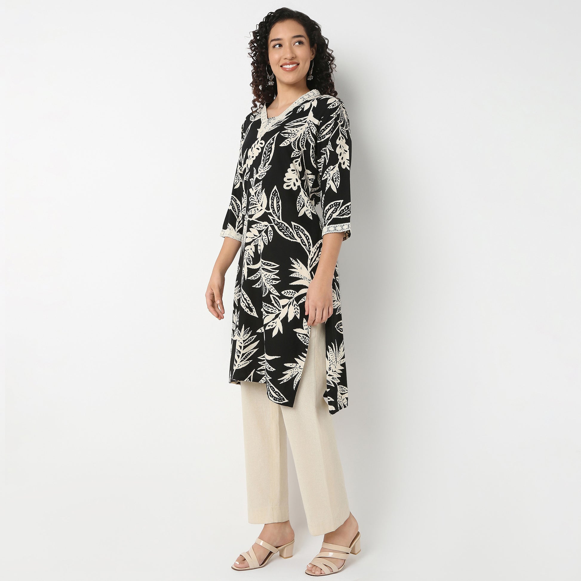 V-Neck With Gusset Long Kurta