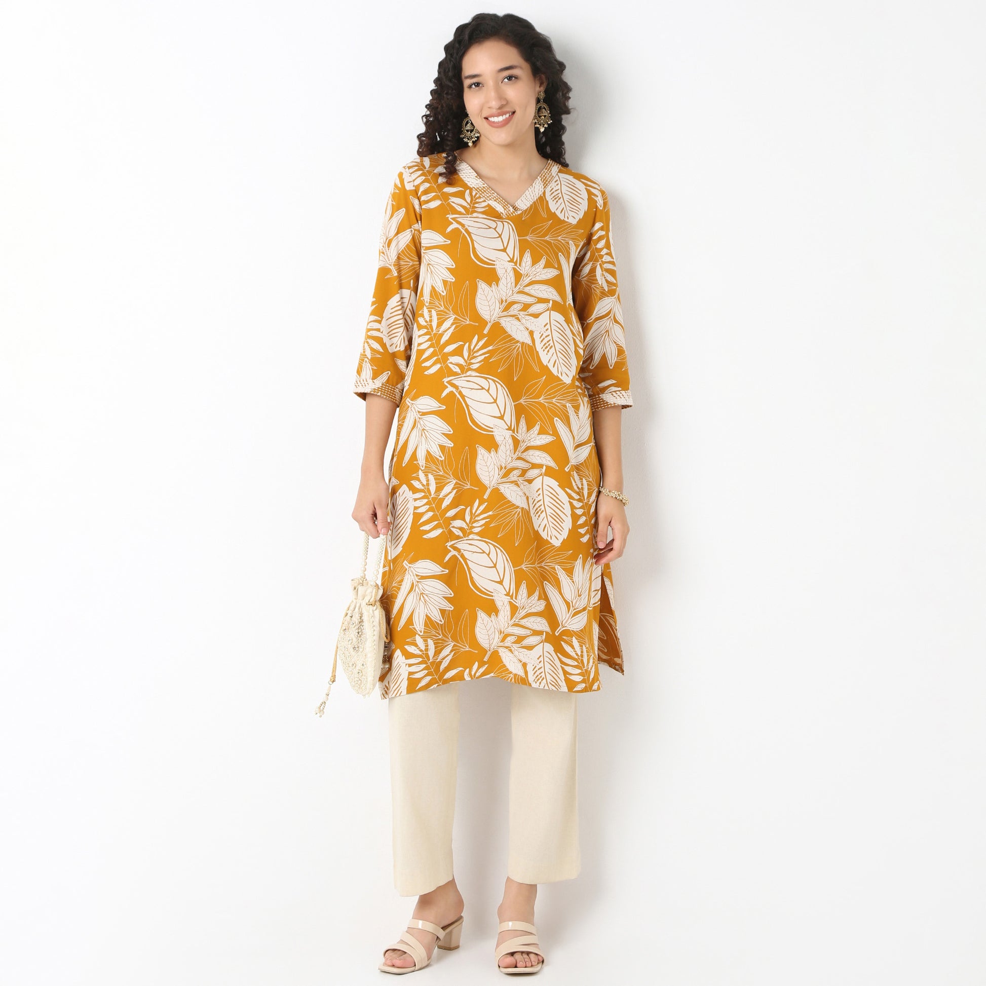 V-Neck With Gusset Long Kurta