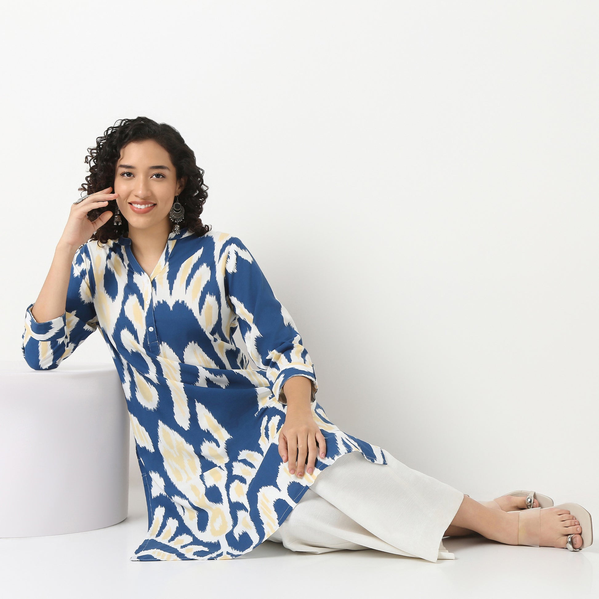 Half Placket Kurta-Rayon