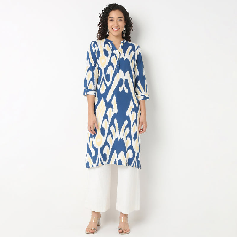 Half Placket Kurta-Rayon