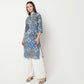 Printed Half Placket Kurta