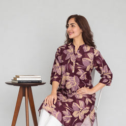 Cotton Printed Three-Fourth Sleeve Kurta