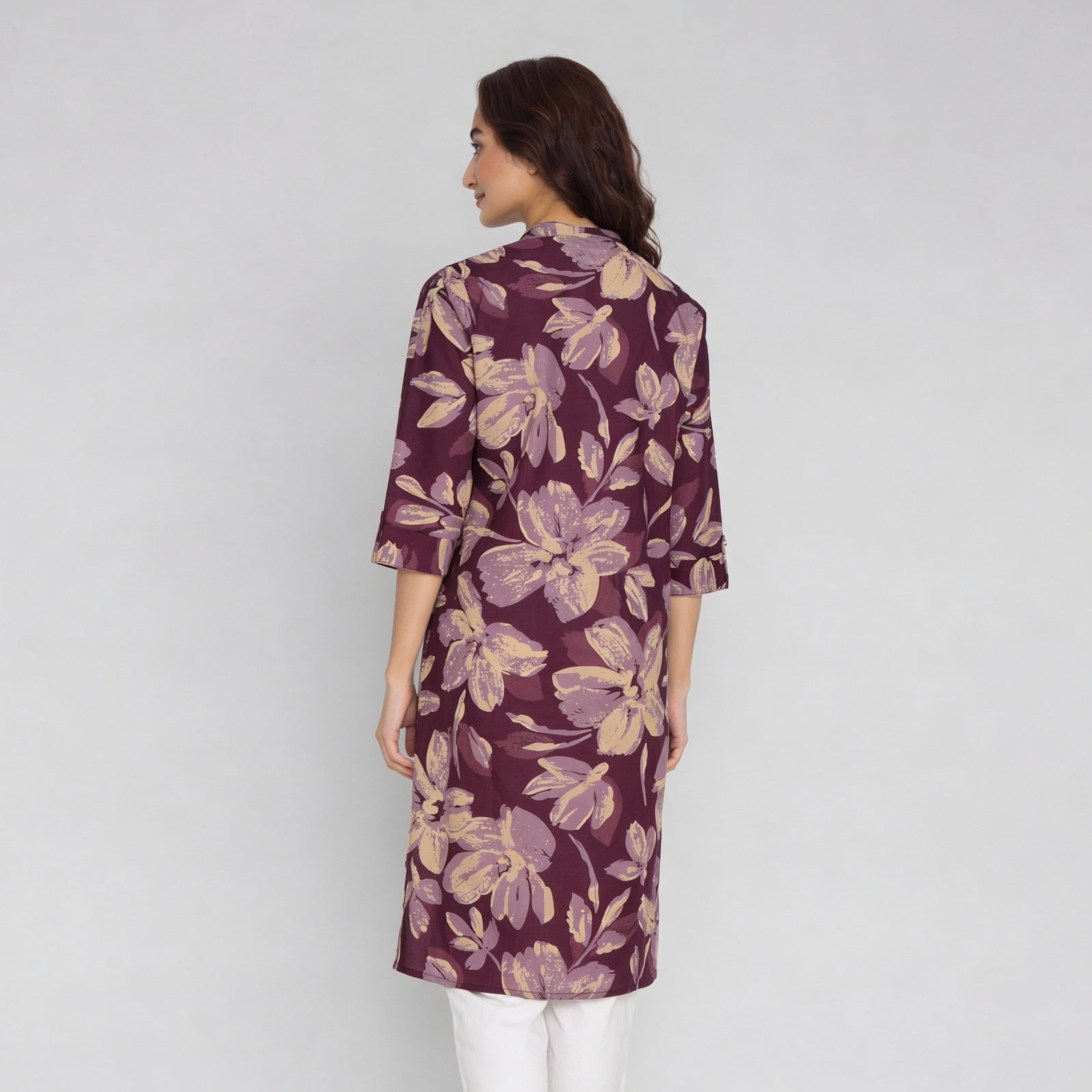 Cotton Printed Three-Fourth Sleeve Kurta