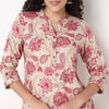 Printed Half Placket Straight Long Kurta