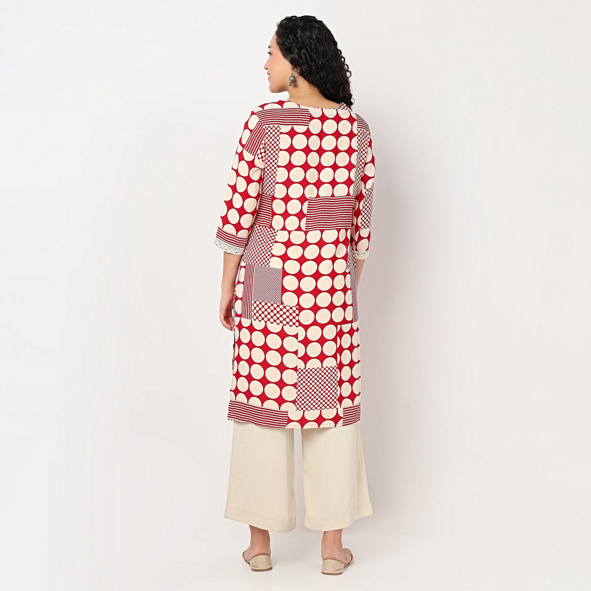 V-Neck Printed Kurta
