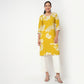 V Neck With Gusset Printed Kurta