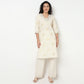 Buy Women Straight Fit Printed Three-Fourth Sleeve Kurta  - Style Union