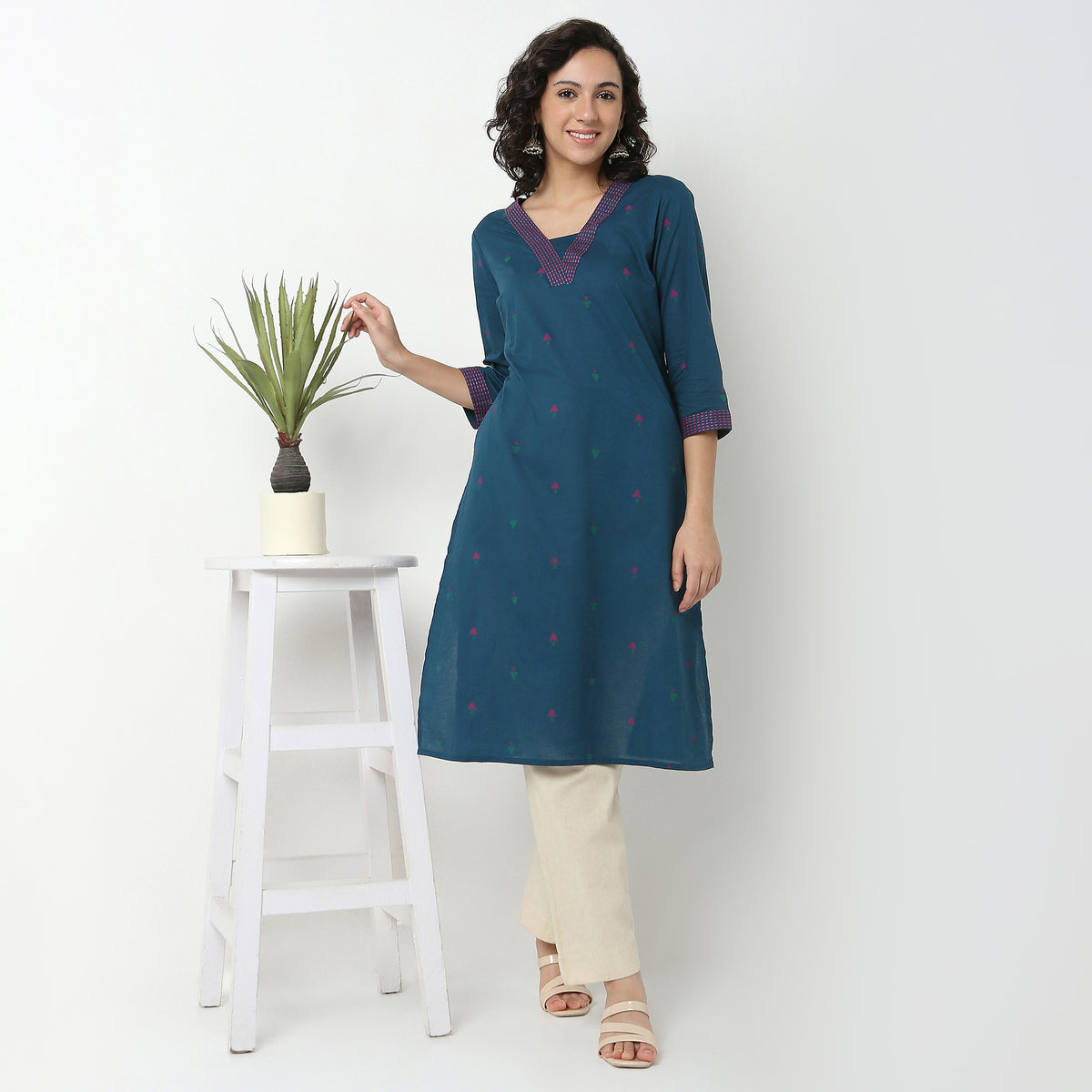 Embroidered Cotton Fabric Kurta