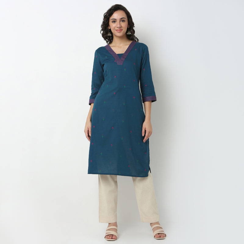 Embroidered Cotton Fabric Kurta
