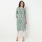 Order Now Women Printed V Neck Straight Fit Ethnic Wear Kurta by Style Union