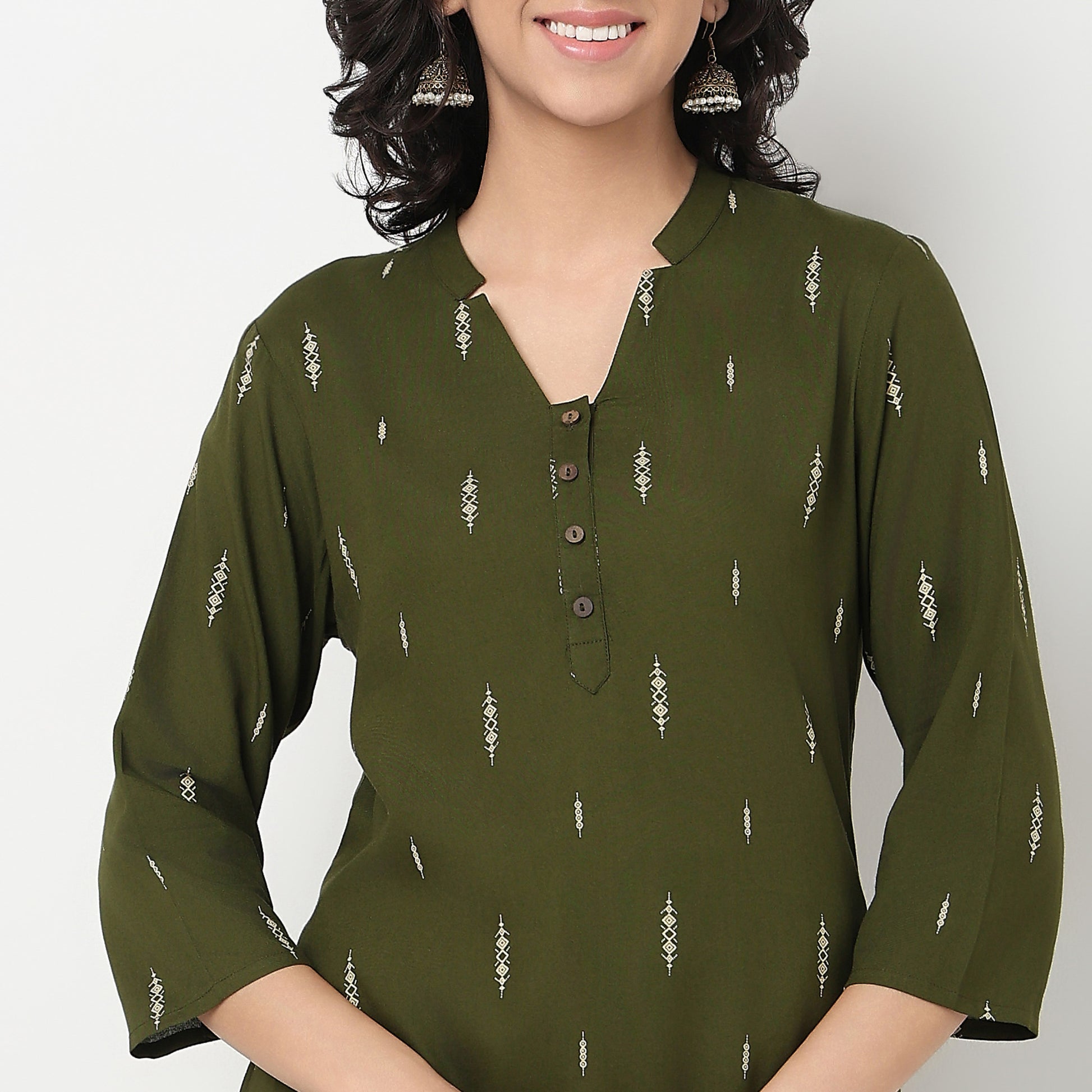 Order Now Women Printed V Neck Straight Fit Ethnic Wear Kurta by Style Union