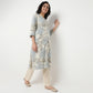 Order Now Women Printed Band Neck Straight Fit Ethnic Wear Kurta by Style Union